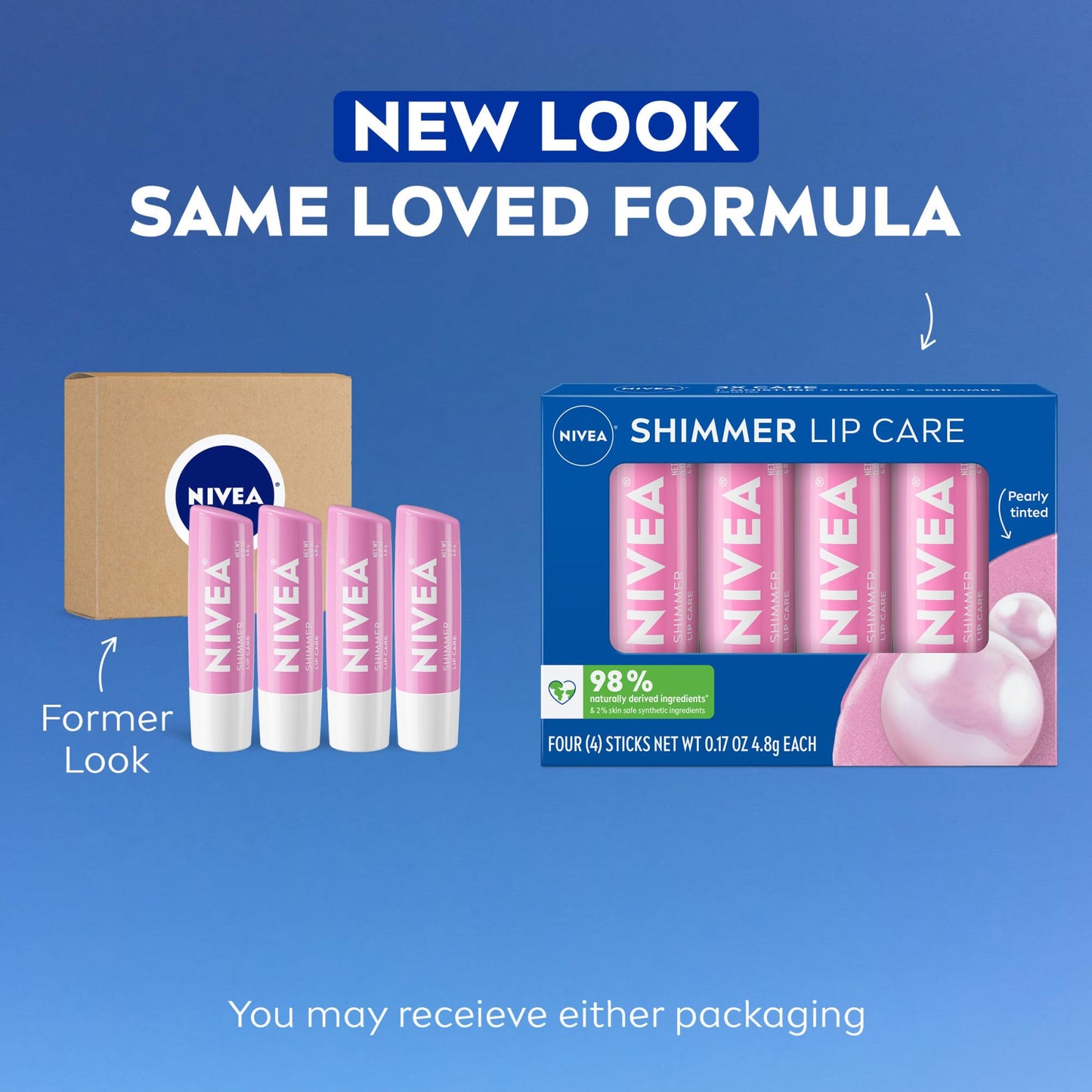 NIVEA Shimmer Lip Care, Shimmery Lip Balm Pack with Shea Butter, Nourishing Oils and Vitamin C & E, 3-in-1 Moisture, Repair and Shimmer, 0.17 Oz Beauty and Personal Care NIVEA