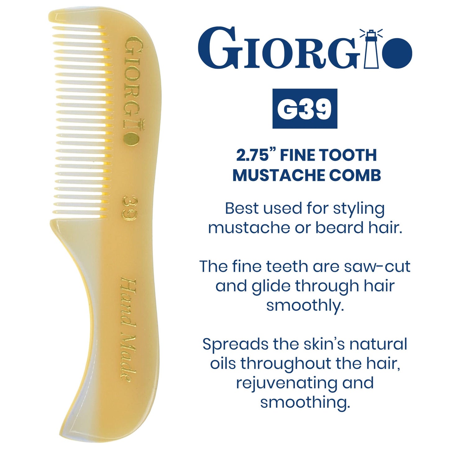 Giorgio Beard Combs Set - Handmade Ivory Beard Combs Kit for Facial Grooming - Includes Fine and Wide Tooth Pocket Dresser Comb + Fine Tooth Beauty and Personal Care GIORGIO