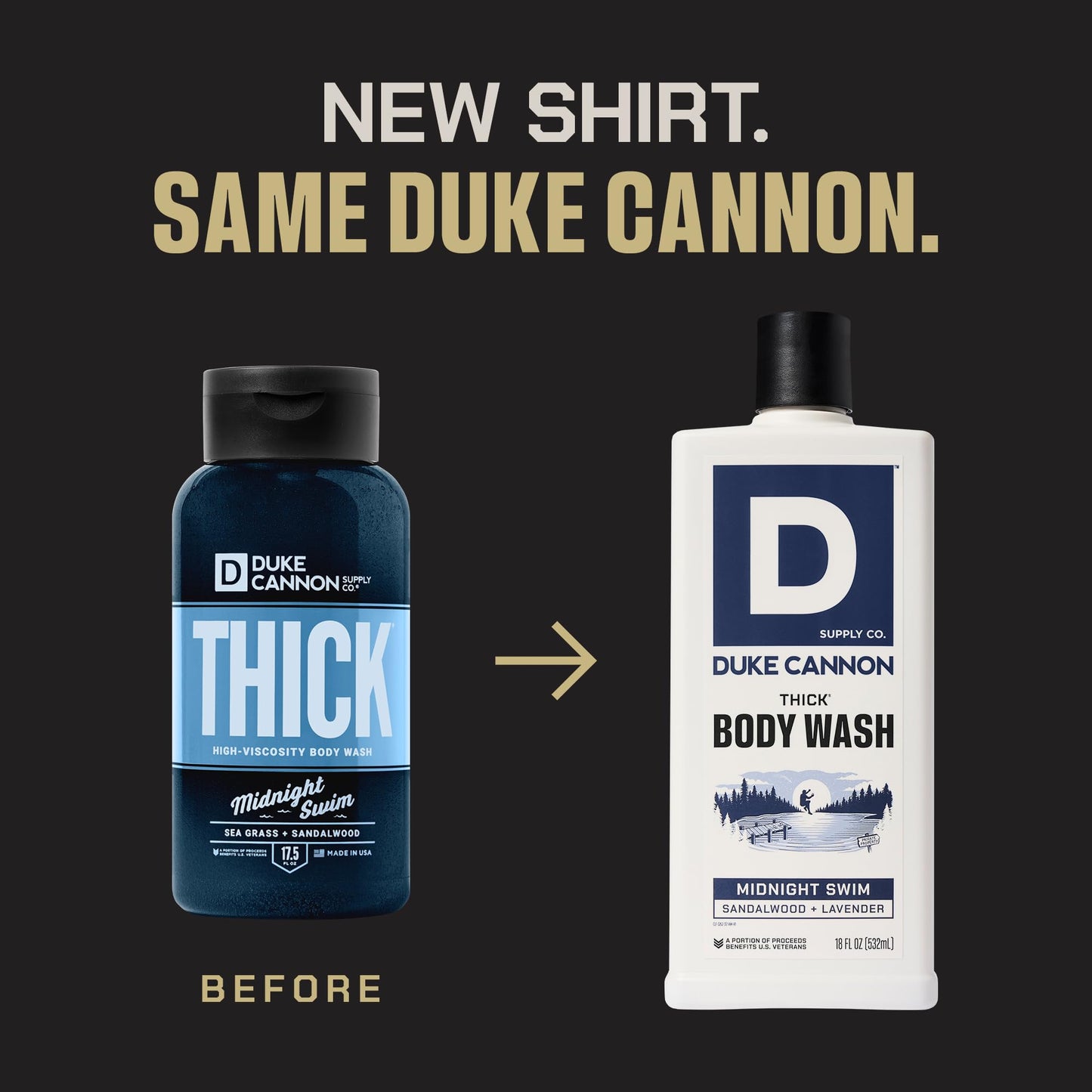 Duke Cannon Midnight Swim Body Wash - Thick High Viscosity Men's Body Wash, Exfoliating and Moisturizing Formula, Sea Grass and Sandalwood Scents Beauty & Personal Care Duke Cannon Supply Co.