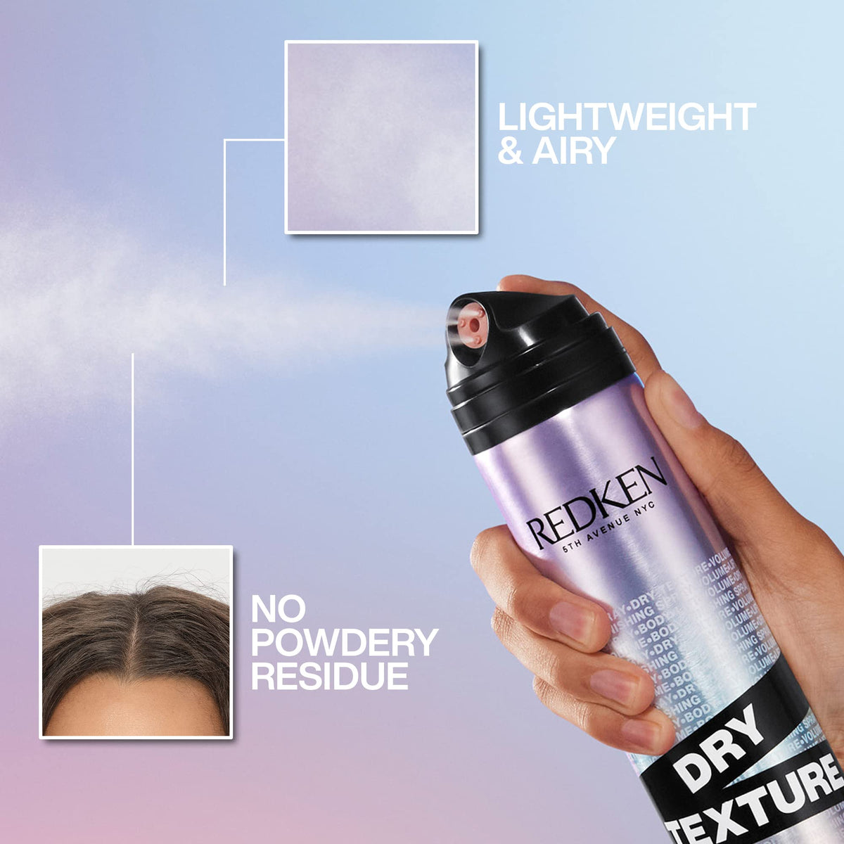 Redken Dry Texture Hairspray For All Hair Types - Lightweight Volumizing Spray, Airy and Beachy Texture, Medium Hold Beauty & Personal Care Redken