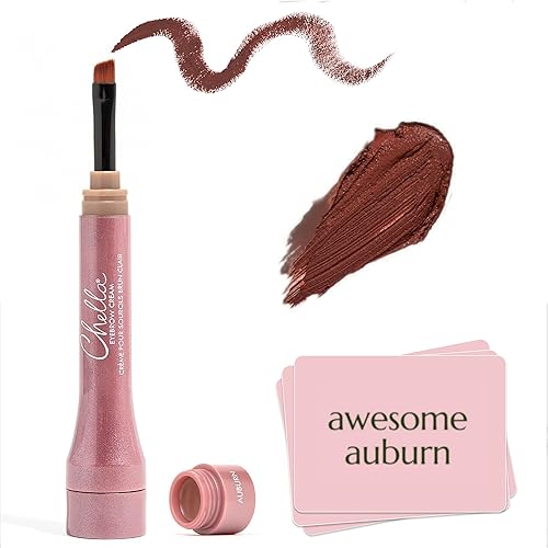 Chella Eyebrow Cream, Awesome Auburn - Vegan, Cruelty Free, Paraben Free, Gluten Free Eyebrow Pomade Makeup - Long Wearing, Velvet Consistency, Water Beauty & Personal Care Chella