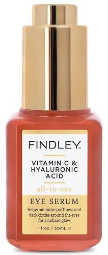 Findley Vitamin C & Hyaluronic Acid All-in-One Eye Serum | Minimizes Puffiness & Dark Circles | Radiant Glow (1 Fl Oz) Beauty & Personal Care Findley