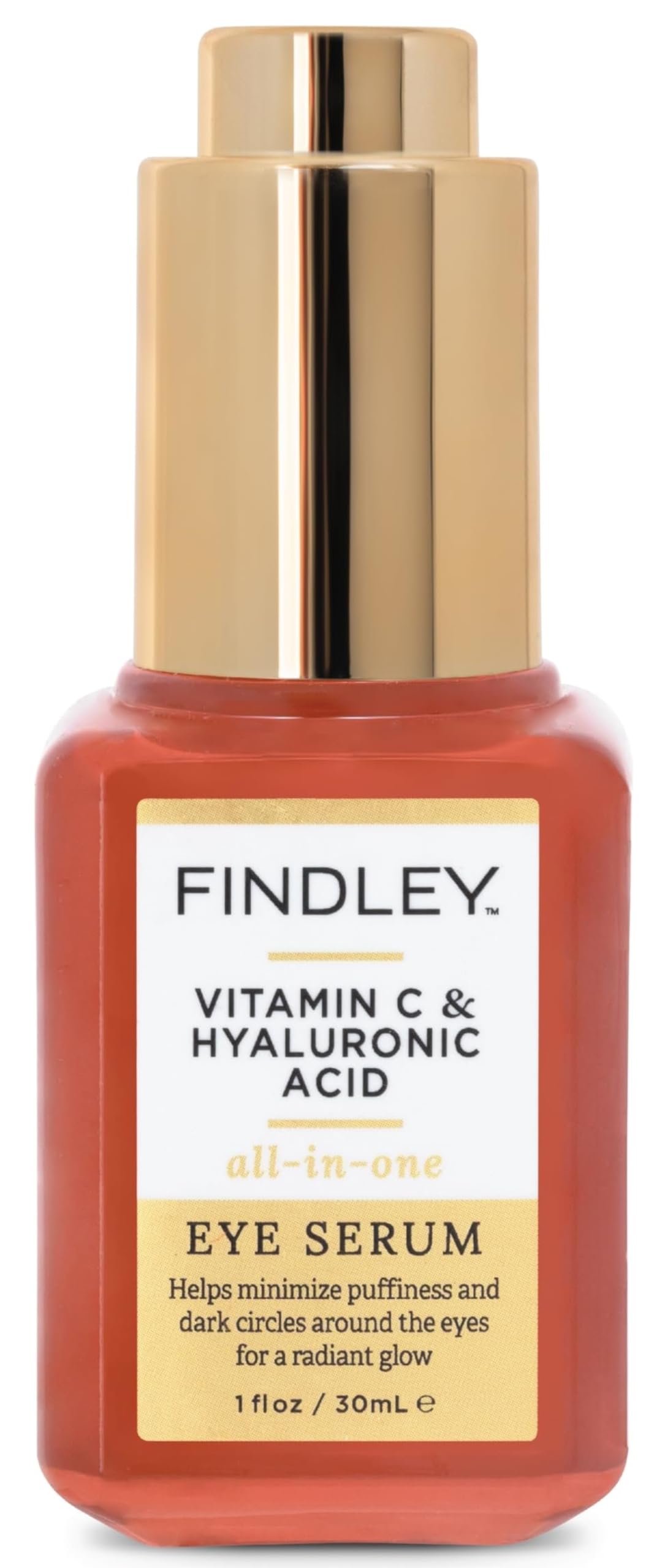 Findley Vitamin C & Hyaluronic Acid All-in-One Eye Serum | Minimizes Puffiness & Dark Circles | Radiant Glow (1 Fl Oz) Beauty & Personal Care Findley