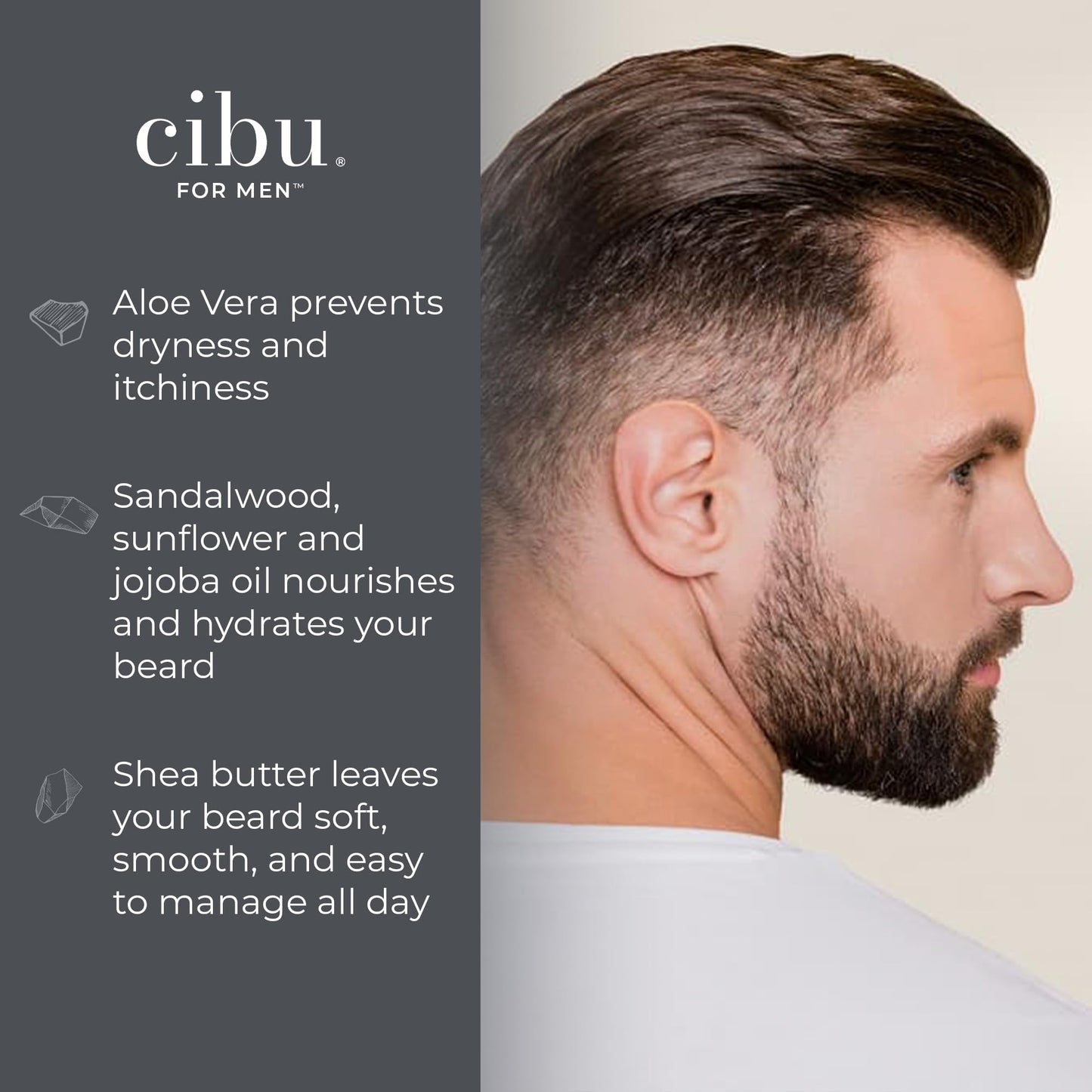 CIBU for Men Beard Butter 4oz - Hydrating Beard Moisturizer for Men to Tame Flyaways and Coarse Hair - Beard Softener with Aloe, Shea Butter Beauty and Personal Care CIBU