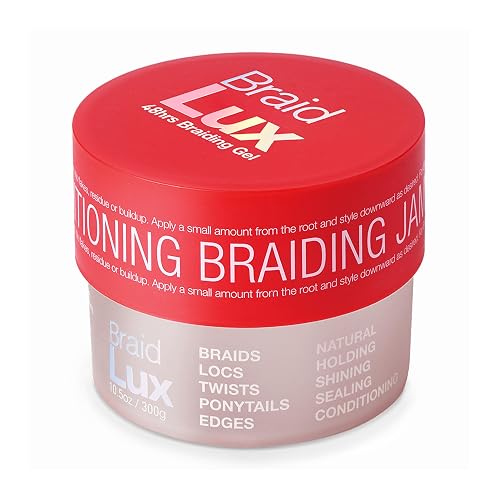 Lux Collection Braiding Gel & Braid Sealer for Box Braids - Braid Lux Gel for Braids, Locs & Twists with Castor Oil & Biotin, Non-Flaking, High Shine Beauty & Personal Care Lux Collection