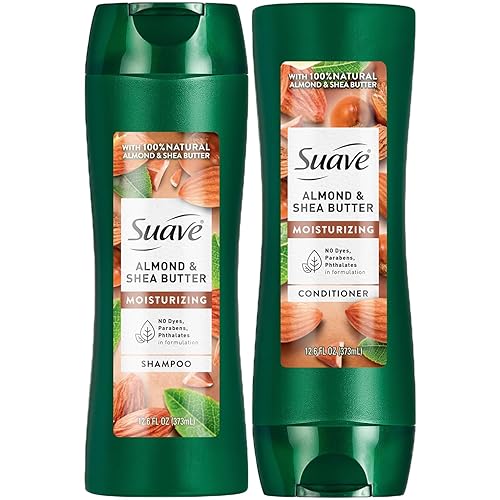 Suave Shampoo and Conditioner Set, Almond & Shea Butter - Moisturizing Shampoo & Conditioner, Dry Hair Treatment, Scented, 12.6 Oz Ea (2 Piece Set) Beauty & Personal Care Suave