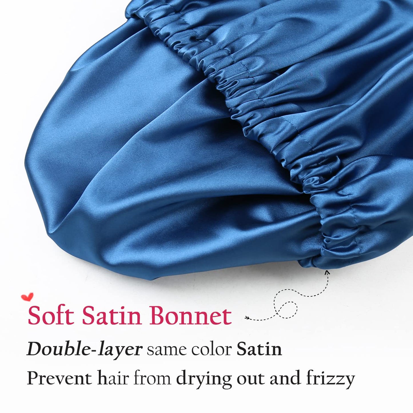 Alnorm Satin Bonnet for Women Hair Wrap for Sleeping Dark Blue Beauty and Personal Care Alnorm