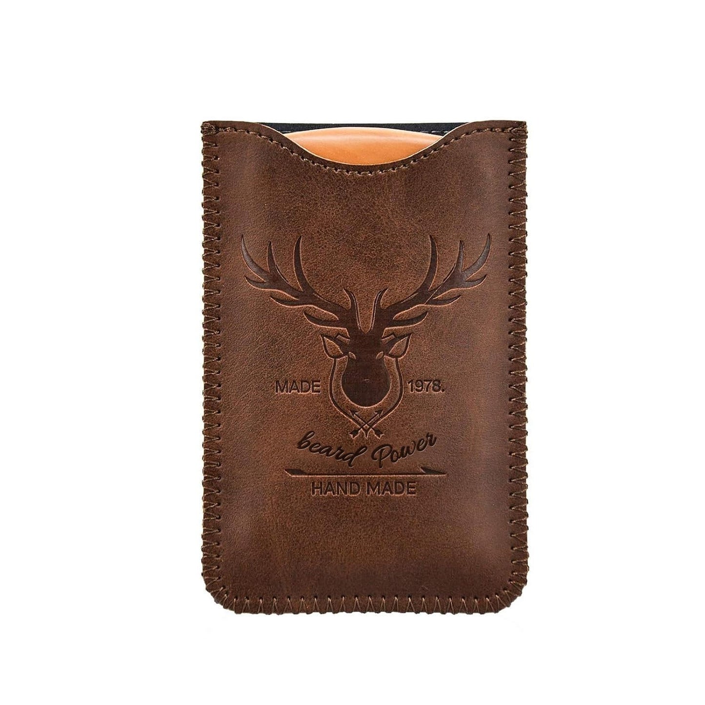 Menesia Wooden Comb with Durable Case - Fine & Coarse Teeth, Pocket Comb for Beards, Mustaches & Hair, Brown Deer Design Beauty & Personal Care menesia