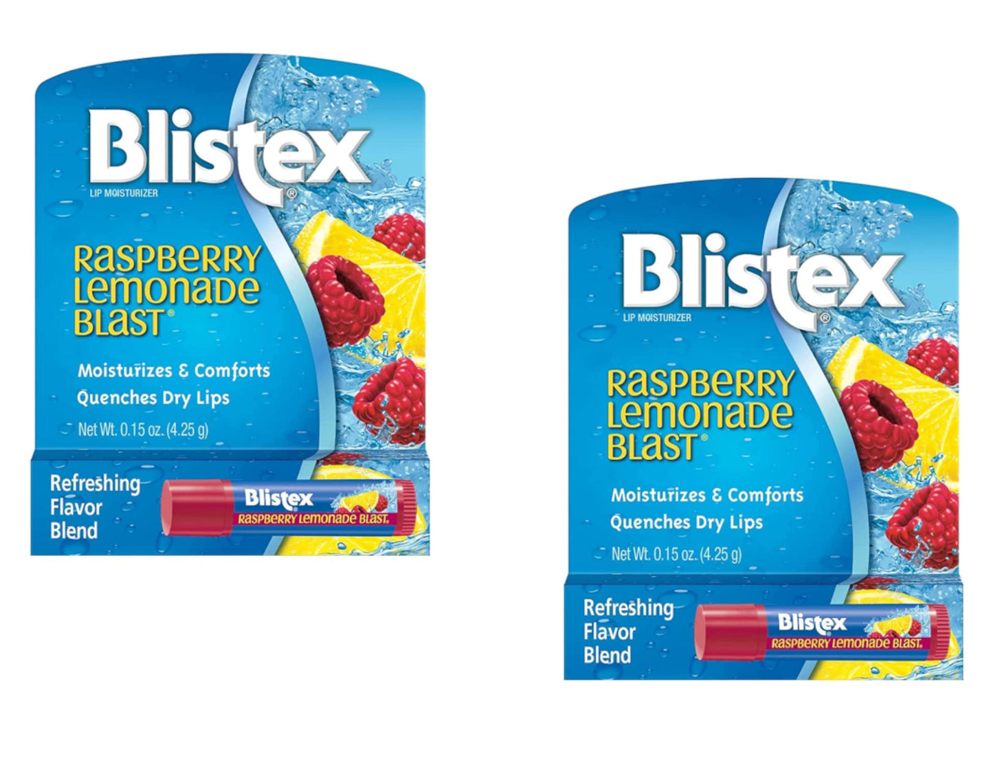Blistex (2 PACK) Raspberry Lemonade Blast Lip Balm - Moisturizes Dry Lips, 0.15 oz Beauty & Personal Care Blistex