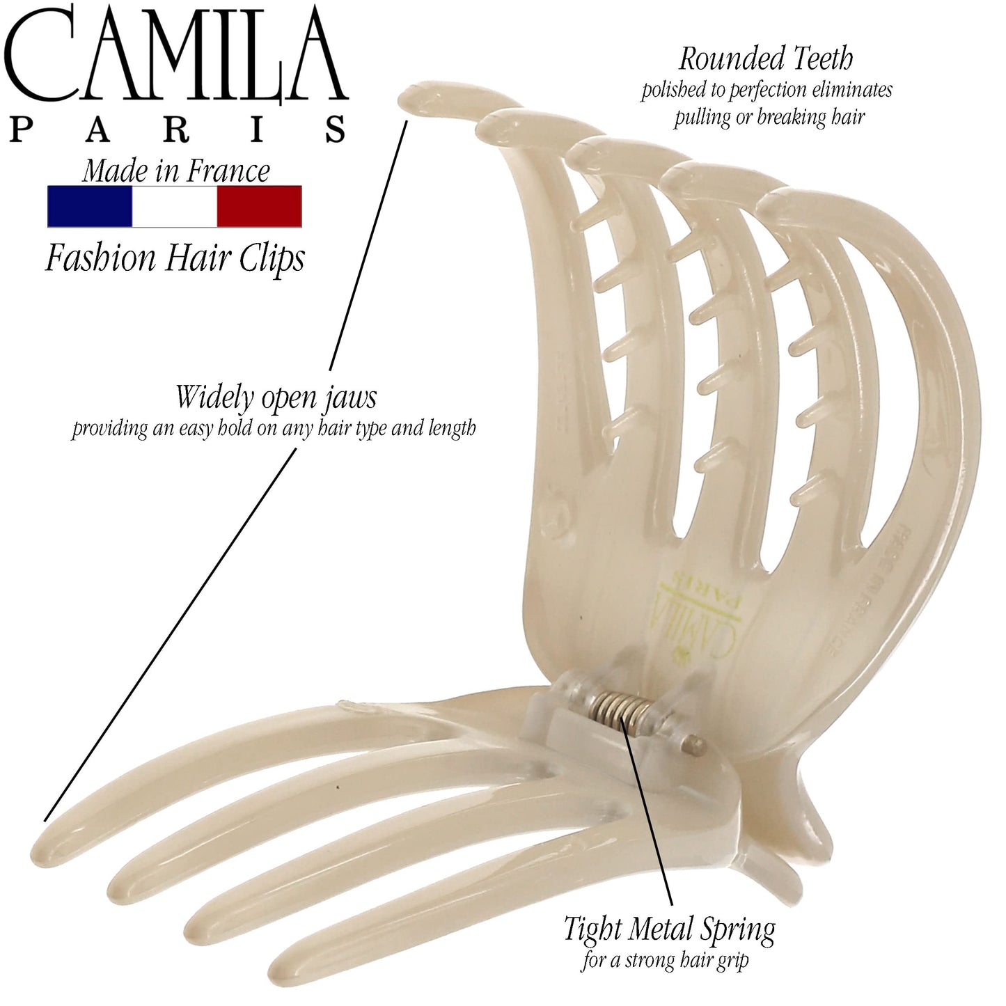 Camila Paris CP3542 French Hair Clip for Women, Hair Side Clips, 2 Inch Girls Hair Claw Clips Jaw Fashion Durable Styling Hair Accessories for Women Beauty & Personal Care Camila