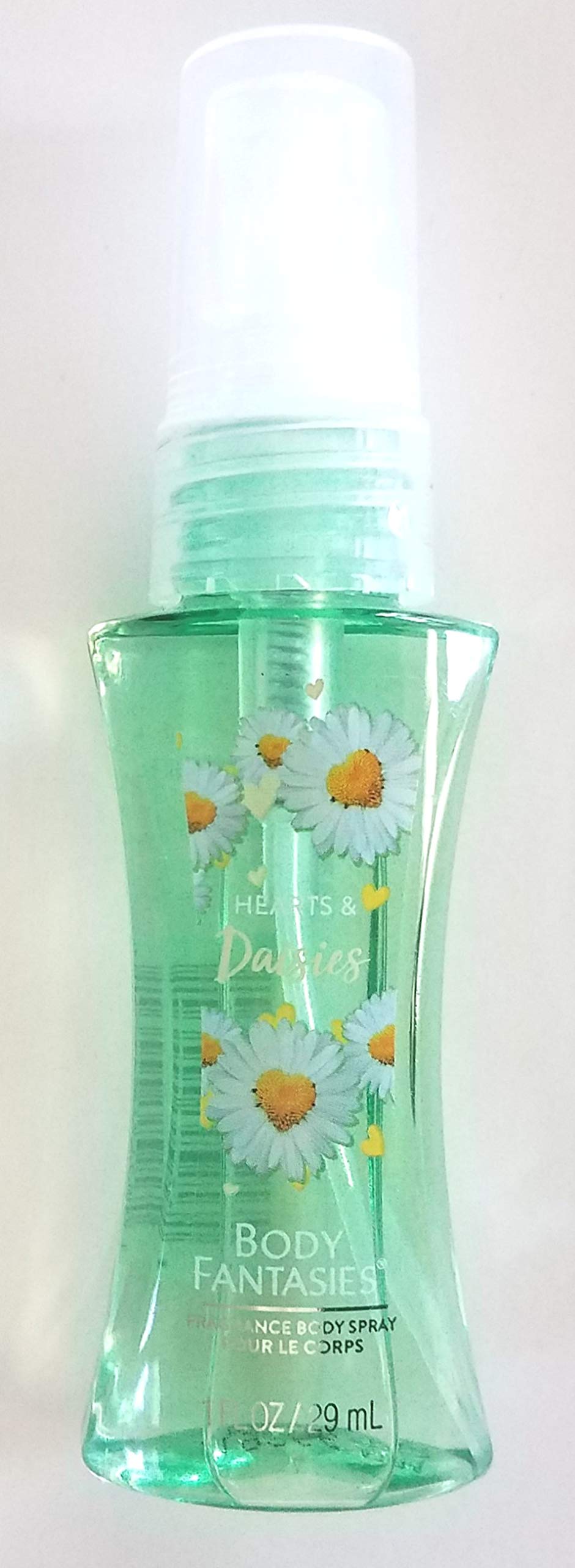 Body Fantasies (1) Bottle Fragrance Body Spray - Hearts & Daises - Refillable Purse/Travel Size Bottle - 1 fl oz Beauty & Personal Care Body Fantasies
