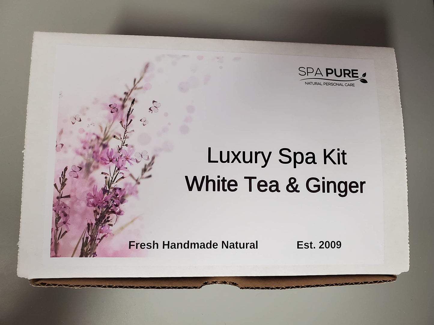 Spa Pure Luxury Spa Kit - 3 XL Bath Fizzies, 2 XL Shower Steamers, 3.5 oz Whipped Soap Scrub, Goat Milk Soap, Shower Gel (White Tea & Ginger) Beauty and Personal Care Spa Pure