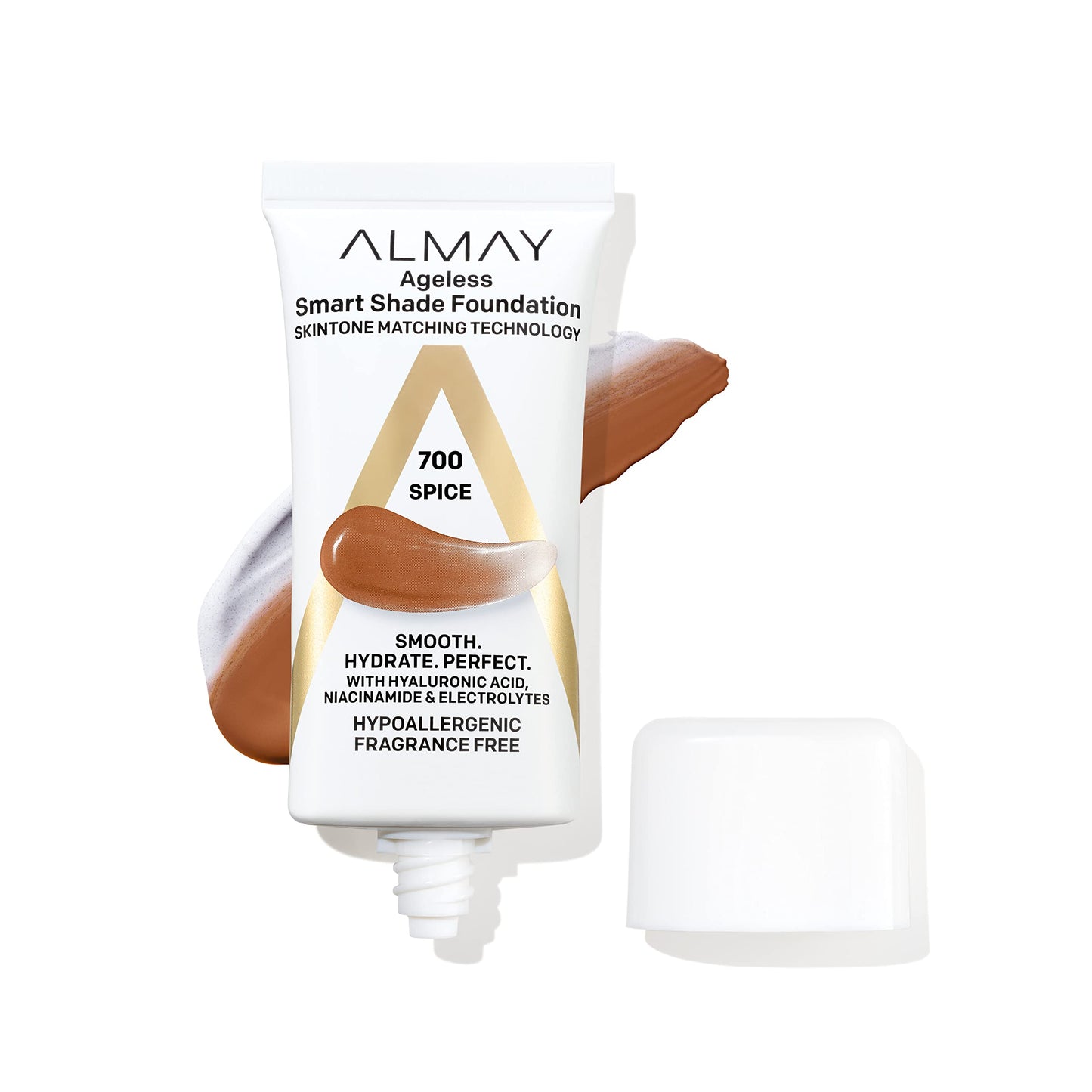 Almay Anti-Aging Foundation, Smart Shade Face Makeup with Hyaluronic Acid, Niacinamide, Vitamin C & E, Hypoallergenic-Fragrance Free, 700 Spice, 1 Fl Beauty & Personal Care Almay