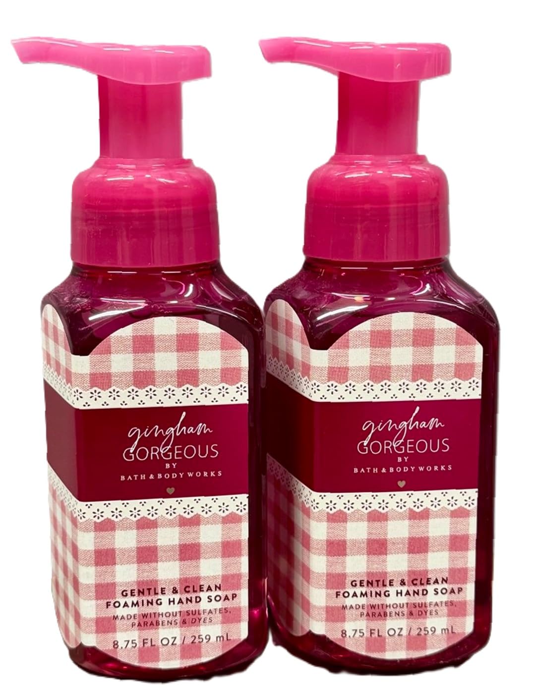 Bath and Body Works Gentle and Clean Foaming Hand Soap 8.75 oz each - Pack of 2 (Gingham Gorgeous) Beauty & Personal Care Bath & Body Works