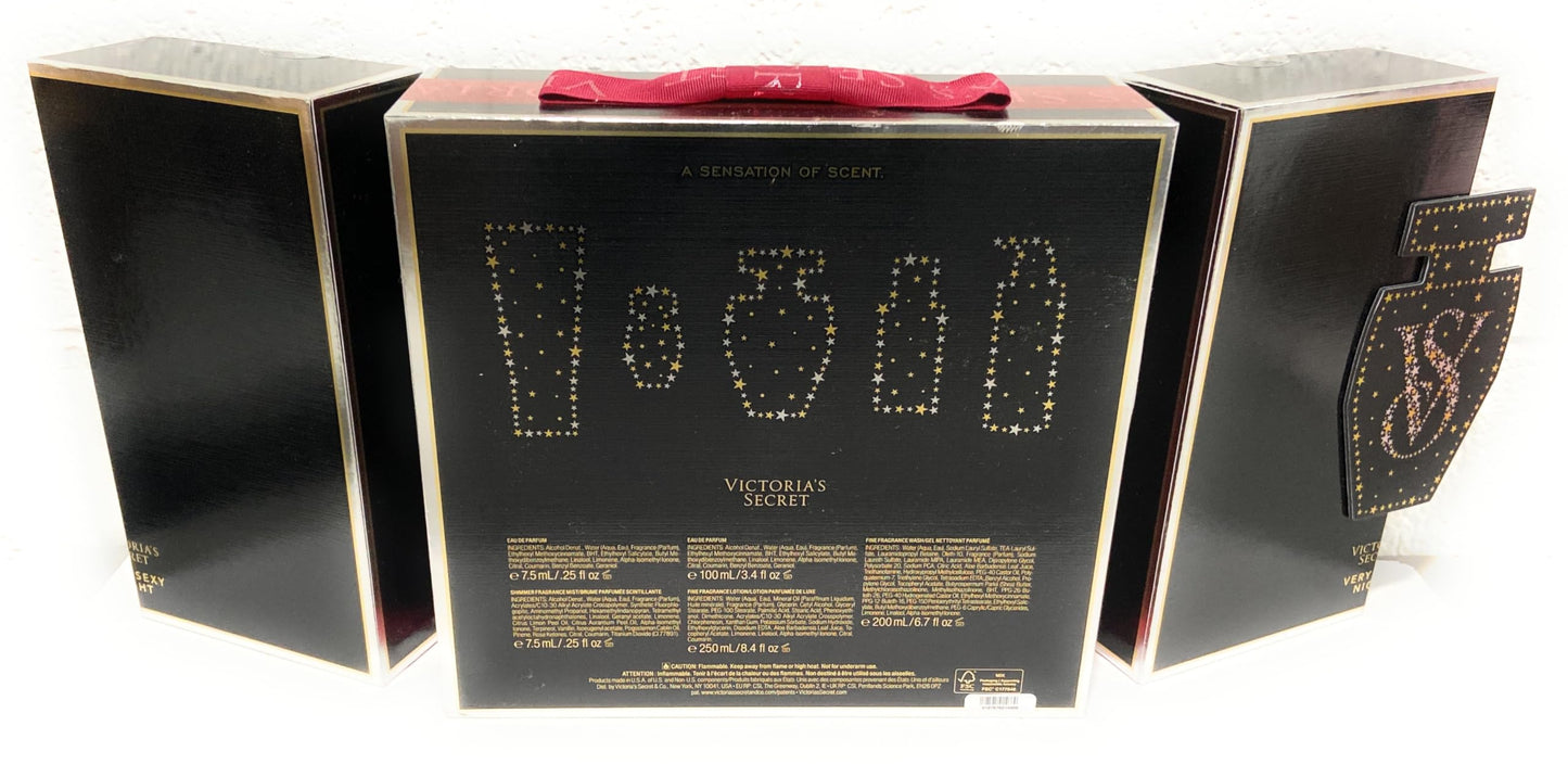 Victoria's Secret Very Sexy Night Eau De Parfum 5 Piece Gift Set 3.4 oz, Eau de Parfum, 2.5 oz Shimmer Fragrance Mist, Fine Fragrance Lotion, Fine Beauty & Personal Care Victoria's Secret