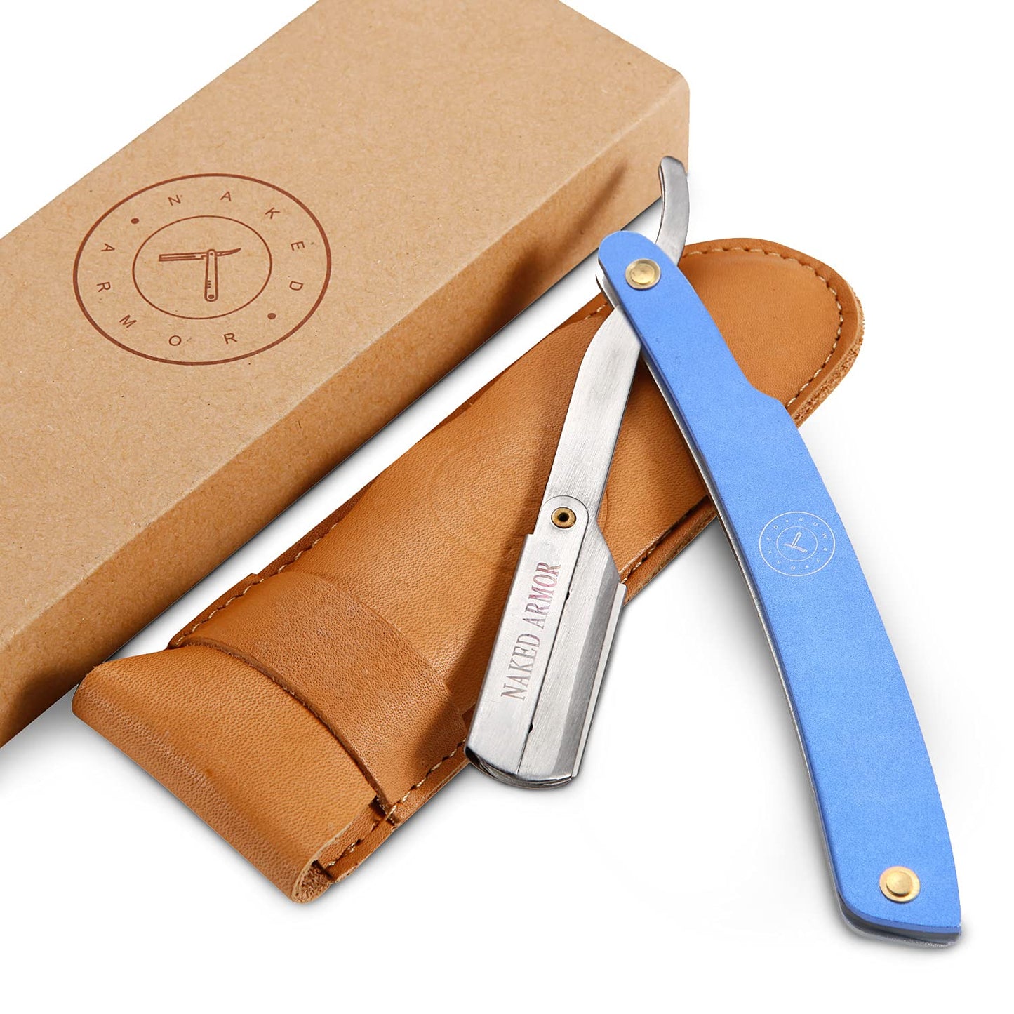 Best Shavette Straight Razor - Replaceable Blade Straight Razor, Metal Handle Shavette, No Stropping or Honing Needed, Great For Beginners, Starter Beauty and Personal Care Naked Armor