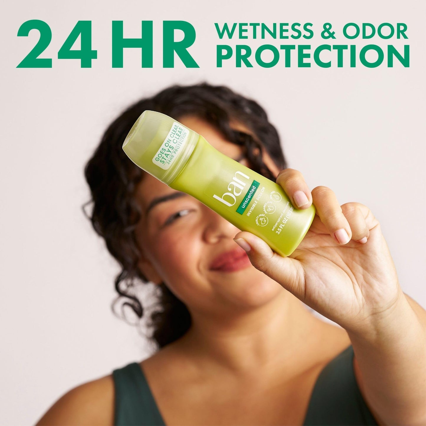 Ban Invisible Roll-on Antiperspirant Deodorant for Women and Men, 24-hour Underarm Odor & Sweat Protection, Unscented, 3.5 Oz, Pack of 2 Beauty and Personal Care Ban