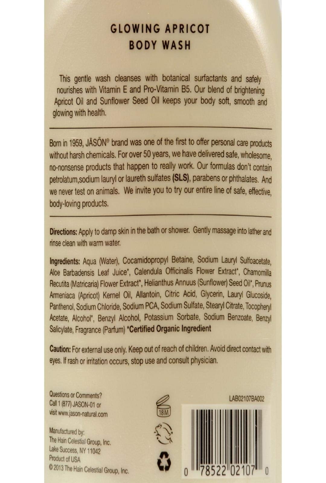 Jason Satin Shower Body Wash Apricot - 30 fl oz Beauty & Personal Care JASON