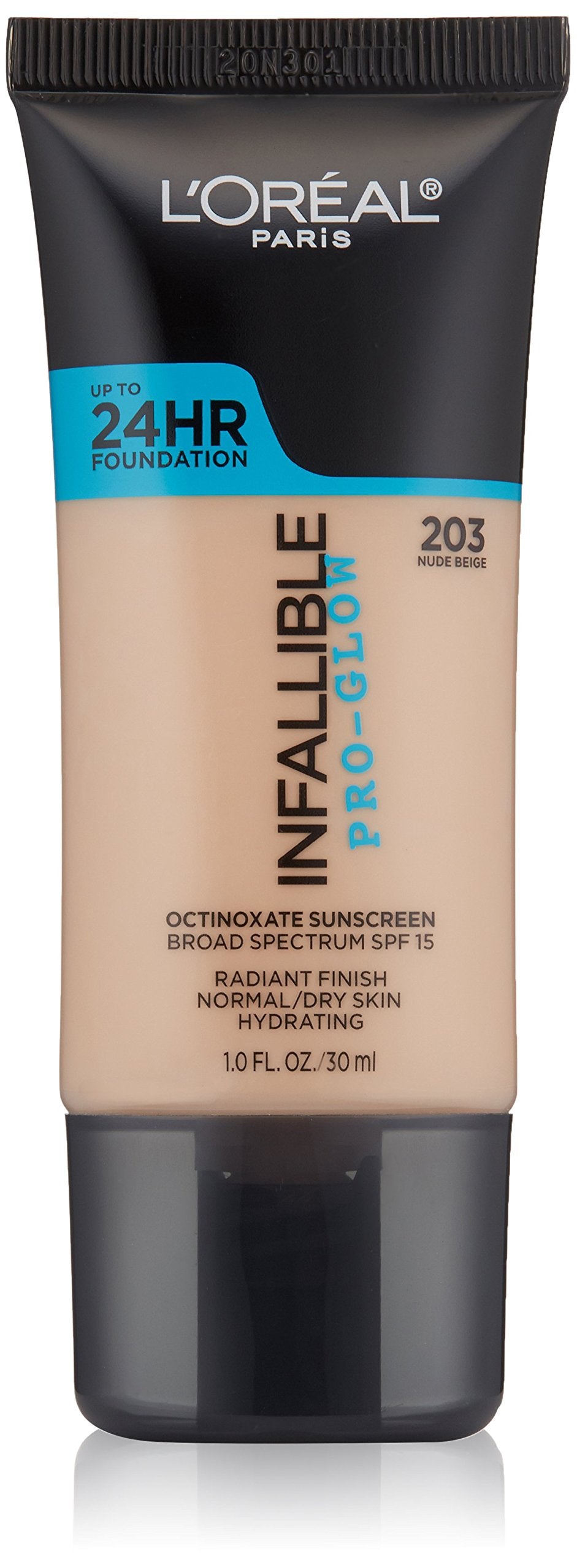 L'Oréal Paris Infallible Pro-Glow Foundation, Nude Beige, 1 fl. oz.