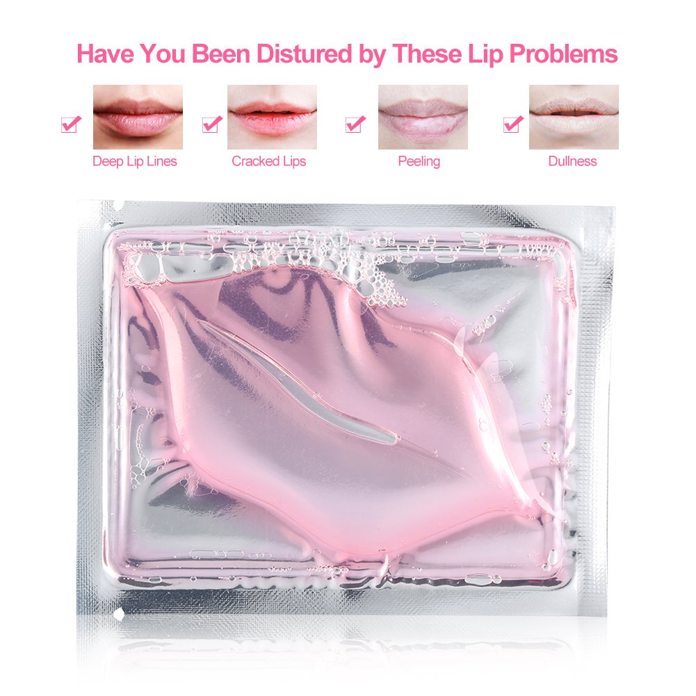 Lip, 15 Pieces Collagen Crystal Lip Care Gel Masks, Exfoliating Moist Moisturizing Lip Lip Pads For Moisturizing, Anti-Wrinkle, Anti-Aging, Firms Beauty and Personal Care YUYTE