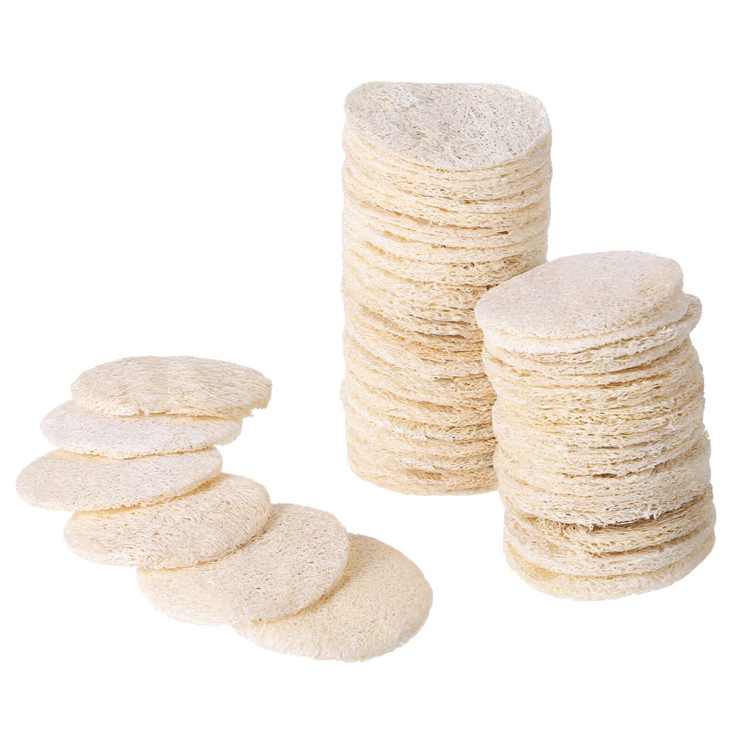 Uonlytech 50pcs Loofah Face Pads, Natural Sponge Exfoliating Face Pads Reusable Makeup Remover Facial Body Scrubbers Pad for Women and Men Facial Beauty and Personal Care Uonlytech