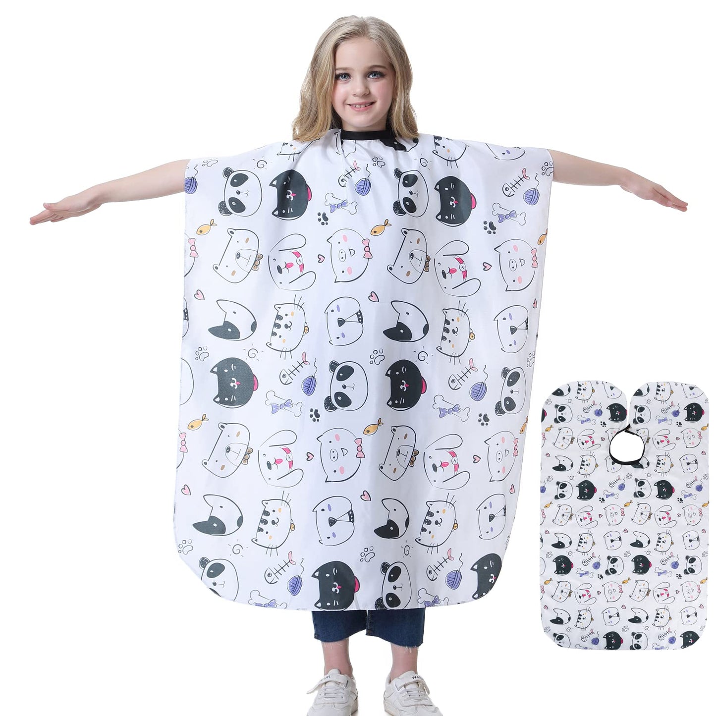 TILYIALA Kids Hair Cutting Cape,Kids Barber Cape Salon Capes for Hair Stylist Haircut Hairdresser Cape Barber Supplies (White Animals) Beauty & Personal Care TILYIALA