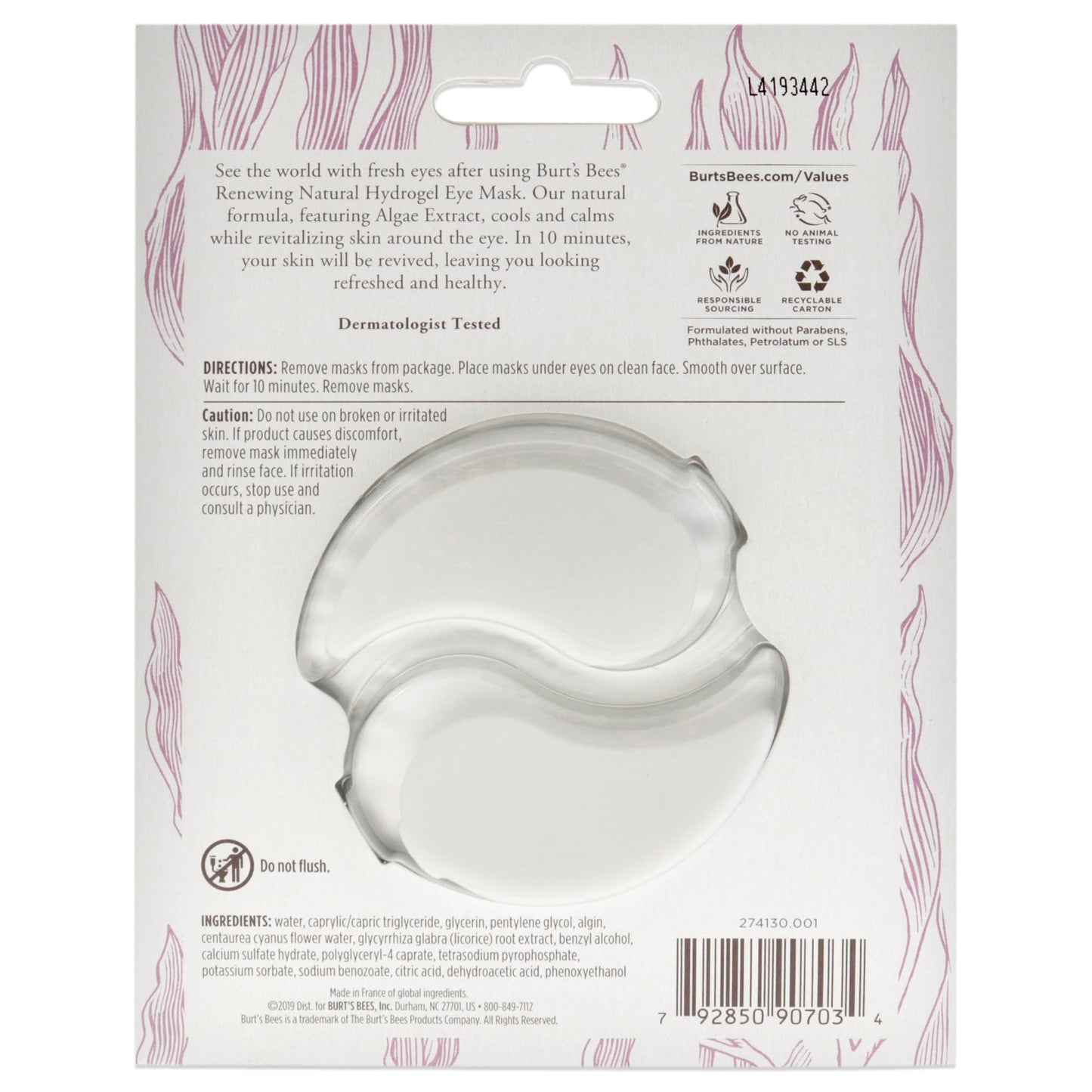 Burt's Bees Burts Bees Renewing Natural Hydrogel Eye Mask Beauty & Personal Care Burt's Bees
