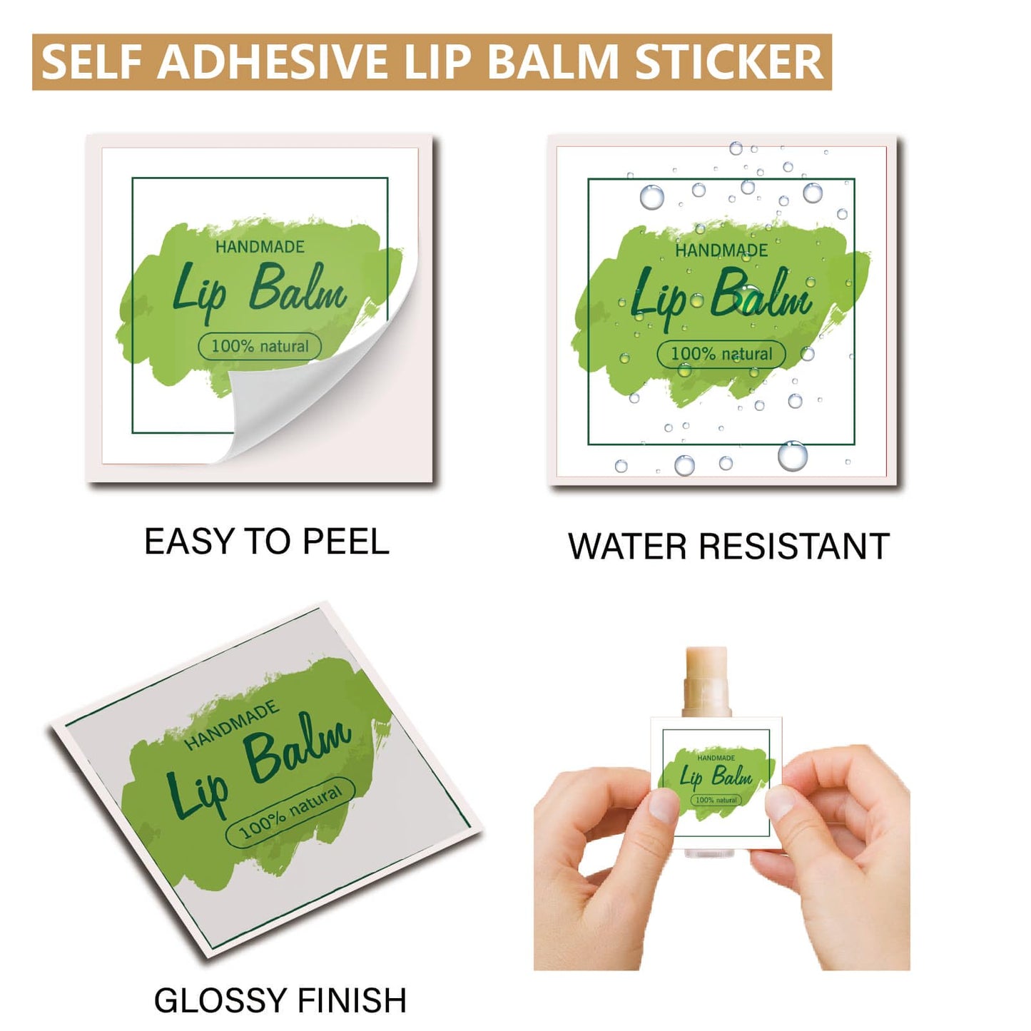 CRASPIRE 80Pcs 8 Styles Lip Balm Sticker Watercolor Graffiti Pattern Self-Adhesive Homemade Printable Lip Balm Labels Square DIY Label Stickers Beauty and Personal Care CRASPIRE