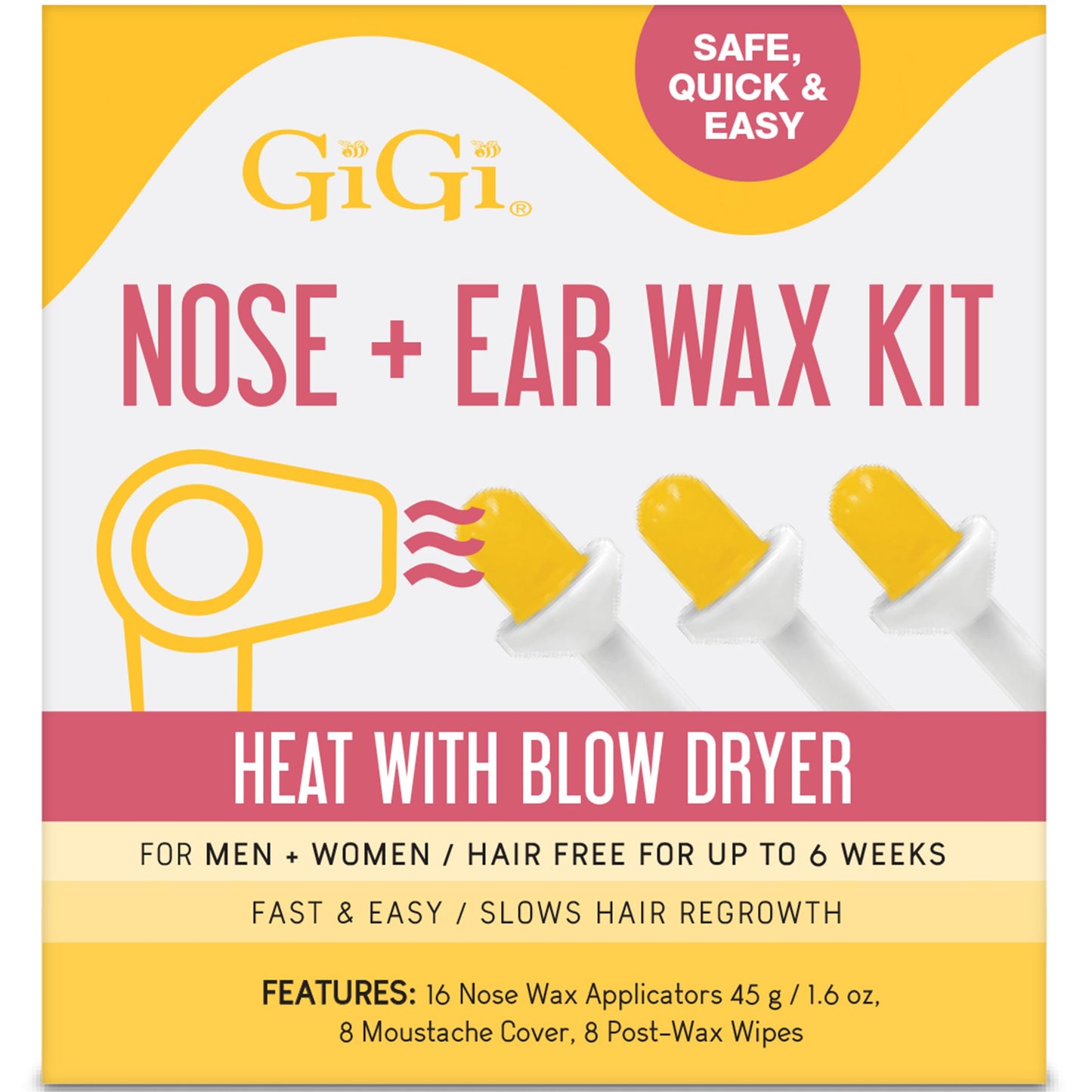 Gigi Nose + Ear Wax Kit, Safe, Quick, and Easy, Heat with Blow Dryer, 1-Pack Beauty and Personal Care GIGI