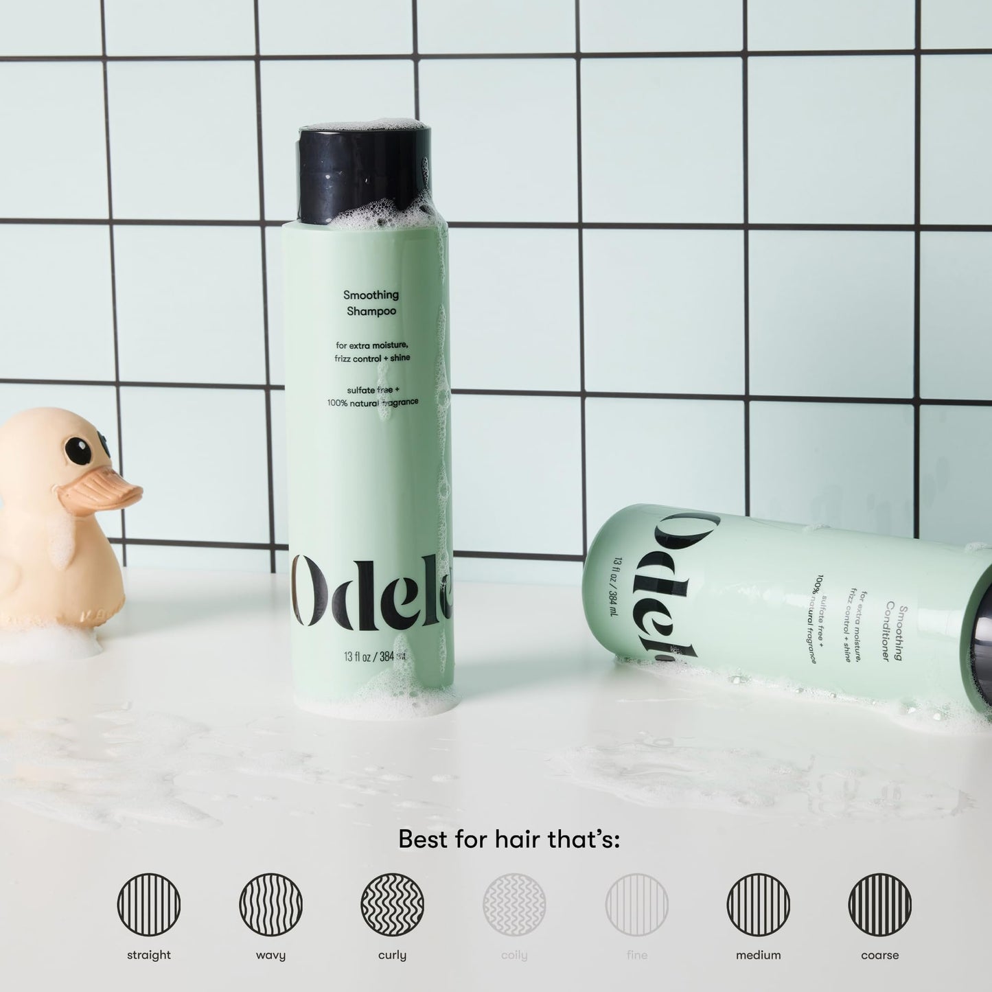 Odele Smoothing Sulfate-Free Shampoo & Conditioner Set for Moisture, Frizz Control, Shine, and Straight to Curly Hair Types, 13 Fl Oz Each (2-Pack) Beauty & Personal Care Odele