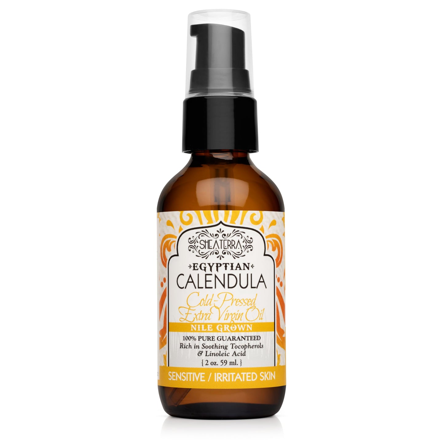 Shea Terra Egyptian Calendula Cold-Pressed Extra Virgin Oil, All Natural & Organic Oil Packed with Skin-Calming and Purifying Properties to Soothe Beauty & Personal Care Shea Terra Organics