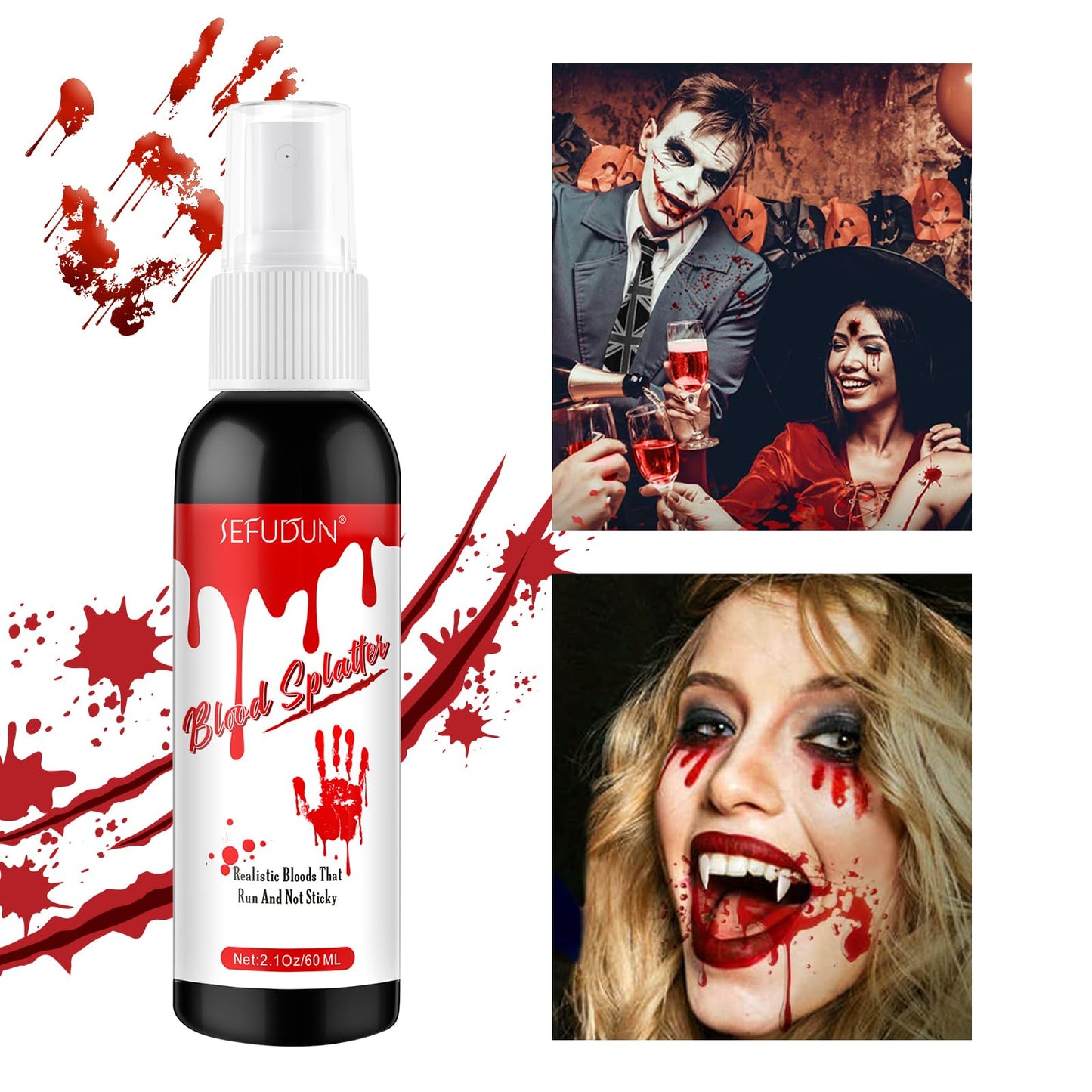 Halloween Blood Splatter Fake Blood Washable Spray, Bloody Fake Blood for Costume Zombie Vampire and Monster Dress Up Cosplay, Fake Blood Spray is Beauty & Personal Care Valleylux