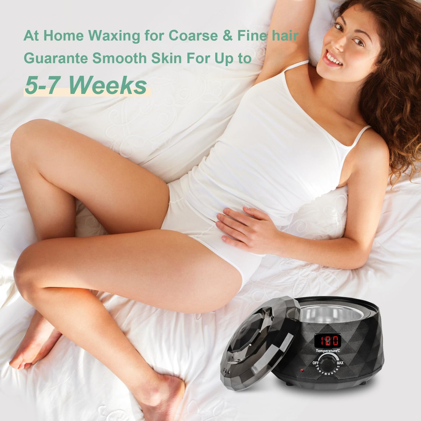 Charmonic Wax Warmer, Upgrade Digital Waxing Kit with Silicone Pot & 500g Hard Wax Beads for Whole Body Brazilian Bikini Legs Armpit Nose Hair Beauty and Personal Care Charmonic