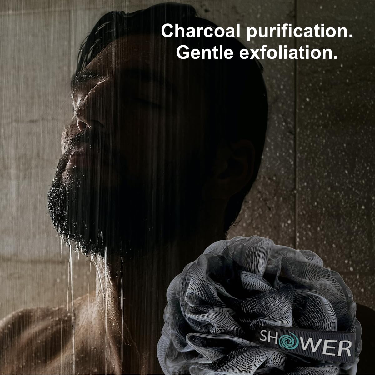 SHOWER BOUQUET Loofah-Charcoal Back-Scrubber 2-Pack // Long-Handle Bath-Sponge Brush/Extra Large Soft Mesh Loofa-Lufa-Loufa for Men & Women Beauty & Personal Care Shower Bouquet