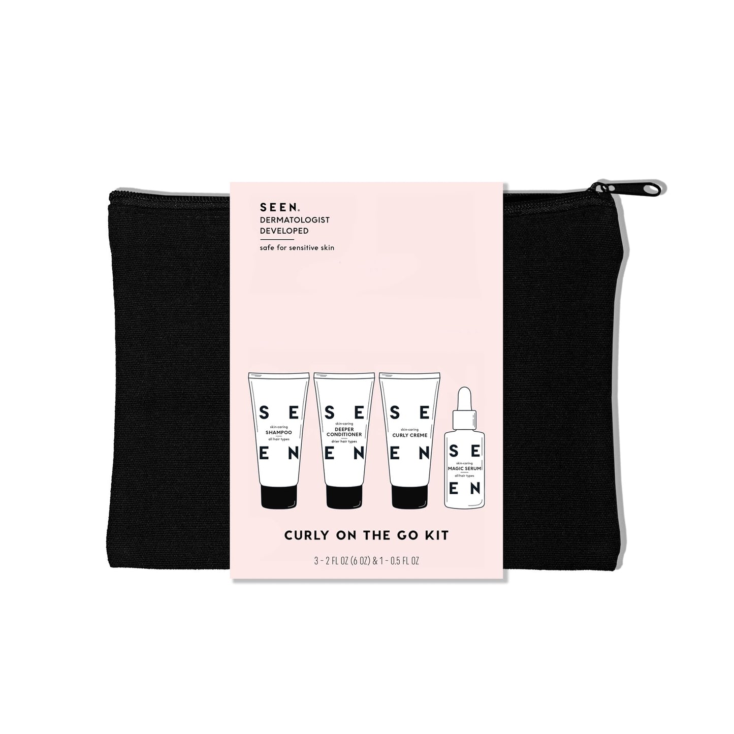 SEEN Curly On The Go Kit -Scented - Non-Comedogenic & Safe for Sensitive Skin - Curl-Defining Styling Hair Bundle - Anti Frizz - Heat Protectant Beauty & Personal Care SEEN