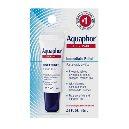 Aquaphor Lip Repair Ointment - Long-lasting Moisture to Soothe Dry Chapped Lips - .35 fl. oz. Tube Beauty & Personal Care Aquaphor