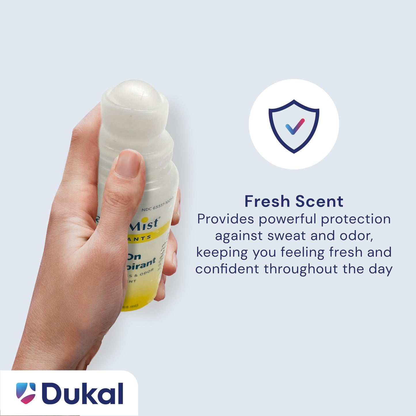 DawnMist Antiperspirant Deodorant Roll-On, 1.5 oz Clear Bottle - Fresh Scent, Long-Lasting Protection (Pack of 96) Beauty and Personal Care Dukal