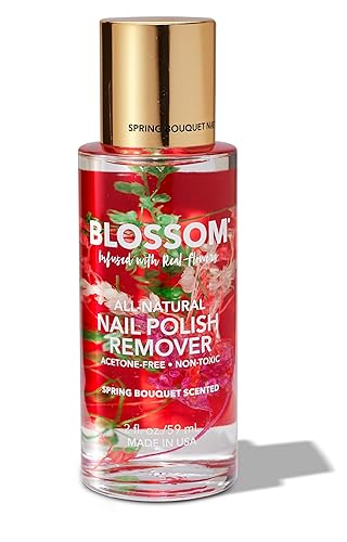 Blossom Non Toxic Nail Polish Remover Non Acetone, All Natural Scented, Vegan, Acetone Free Nail Polish Remover, Organic Plant-Based, Infused Beauty & Personal Care Blossom