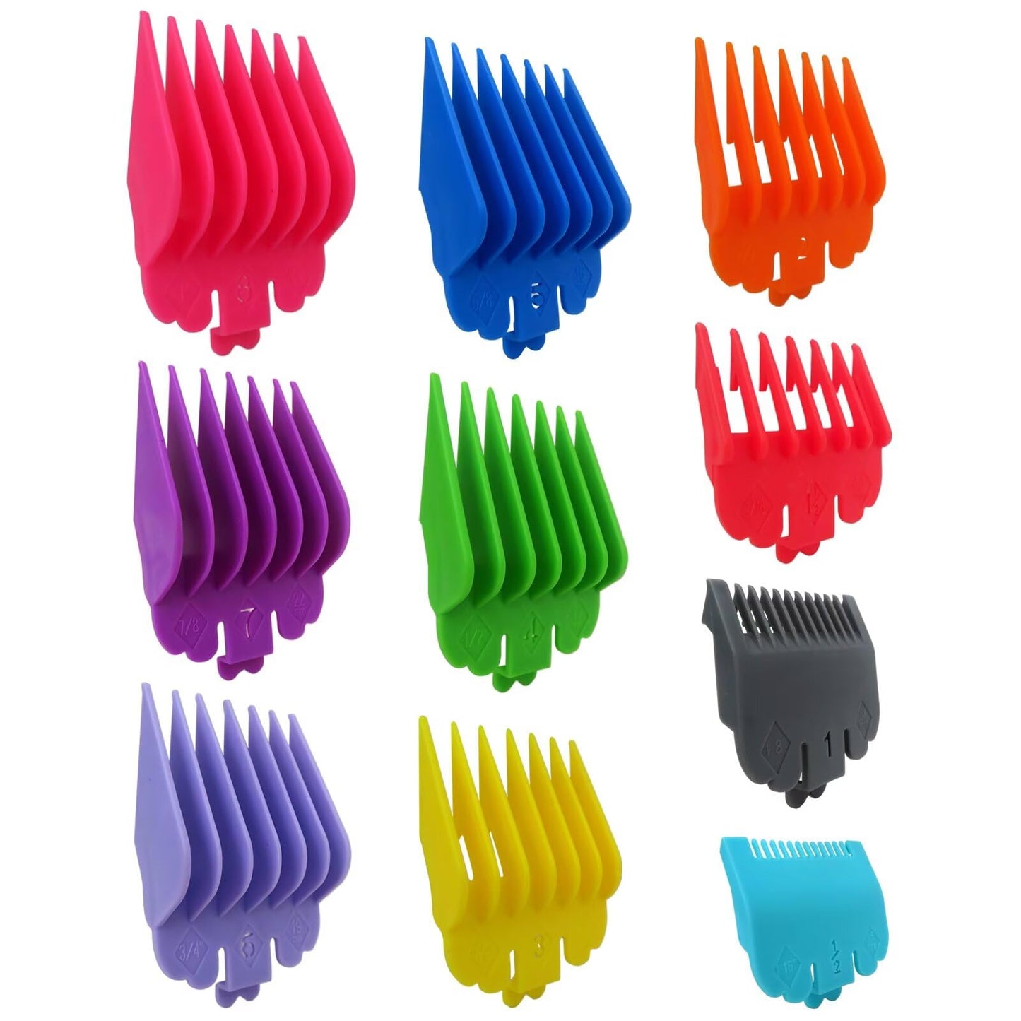 INGQI New 10 Pack Clipper Guards Set Replacement Fits for Conair HC224W/HC244NGBV/HCT242WR - 1/16" to 1", Colorful Beauty and Personal Care INGQI