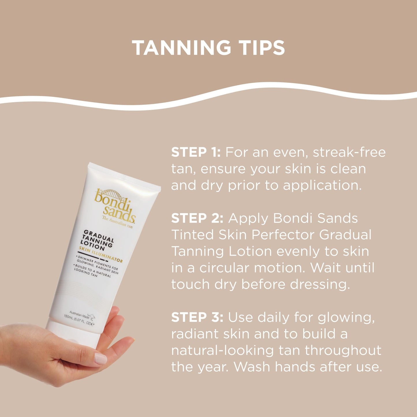 Bondi Sands Gradual Tanning Lotion Skin Illuminator, Shimmer Pigments Build to a Natural-Looking Tan for Glowing Skin, 150 mL, 5.07 Fl. Oz. Beauty & Personal Care Bondi Sands