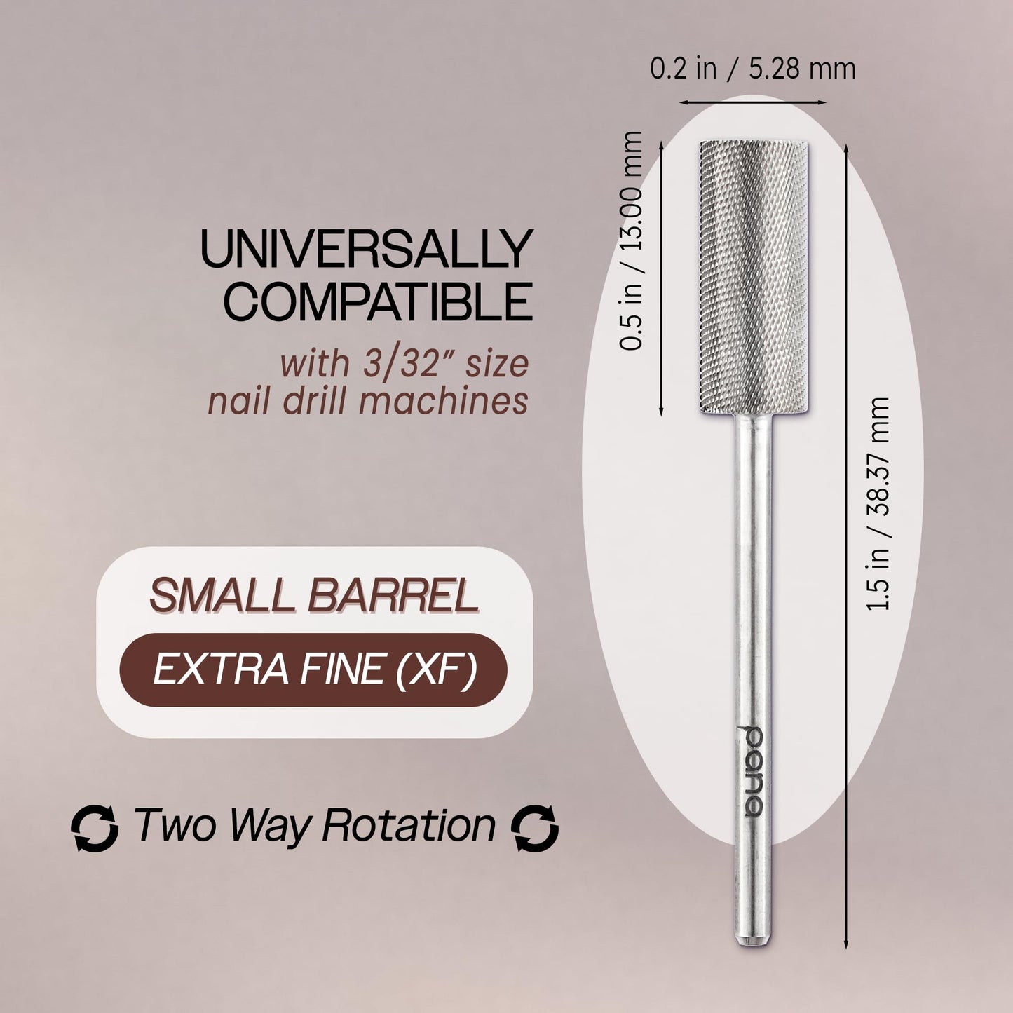 PANA Flat Top Small Barrel 3/32" Shank Size - (Silver, Extra Fine Grit) - Fast remove Acrylic or Hard Gel Nail Drill Bit for Manicure Pedicure Salon Beauty & Personal Care PANA