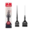 RED by Kiss Professional Dual Tapered Hair Dye Brush, Double Layered Bristles, Non-Slip Spiral Handle, Salon Precision Tool (Medium, 2PK) Beauty & Personal Care Red by Kiss