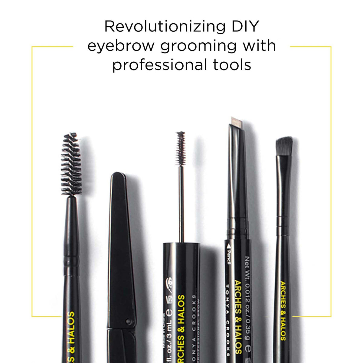Arches and Halos Angled Bristle Tip Waterproof Brow Pen - Water Based and Smudge Proof Eyebrow Pencil - Extended Wear - Charcoal - 0.051 oz