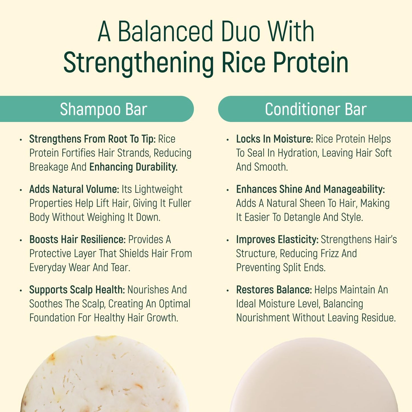 Solid Rice Protein Water Shampoo & Conditioner Hair Soap - Shampoo and Conditioner Bars For Hair With All Natural Plant Based Essential Oils And Zero Beauty & Personal Care BAMBOEARTH