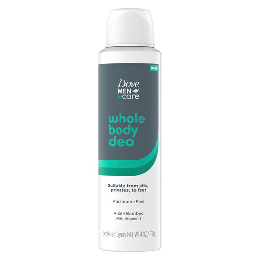 Dove Men+Care Whole Body Deo Aluminum-Free Deodorant Spray Aloe + Bamboo Suitable from Pits, Privates, to Feet 4 oz Beauty and Personal Care DOVE MEN + CARE