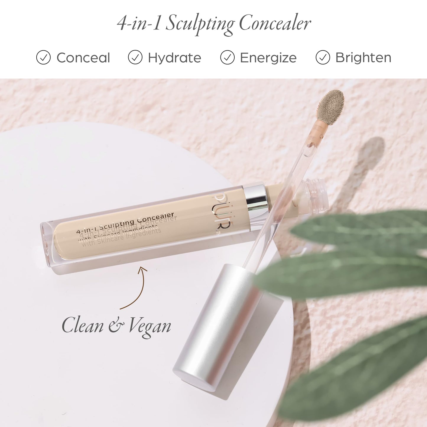 PÜR MINERALS 4-in-1 Sculpting Concealer for Women - Conceals, Brightens, Plumps & Corrects - Hydrating & Moisturizing Makeup Concealer with Medium Beauty & Personal Care PÜR MINERALS