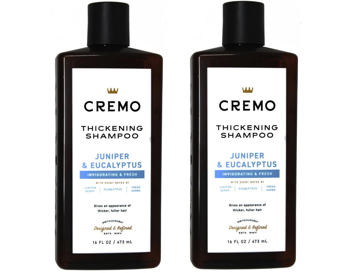 Cremo Thickening Shampoo for Men, Juniper & Eucalyptus, 16 Fl Oz (2 Pack)