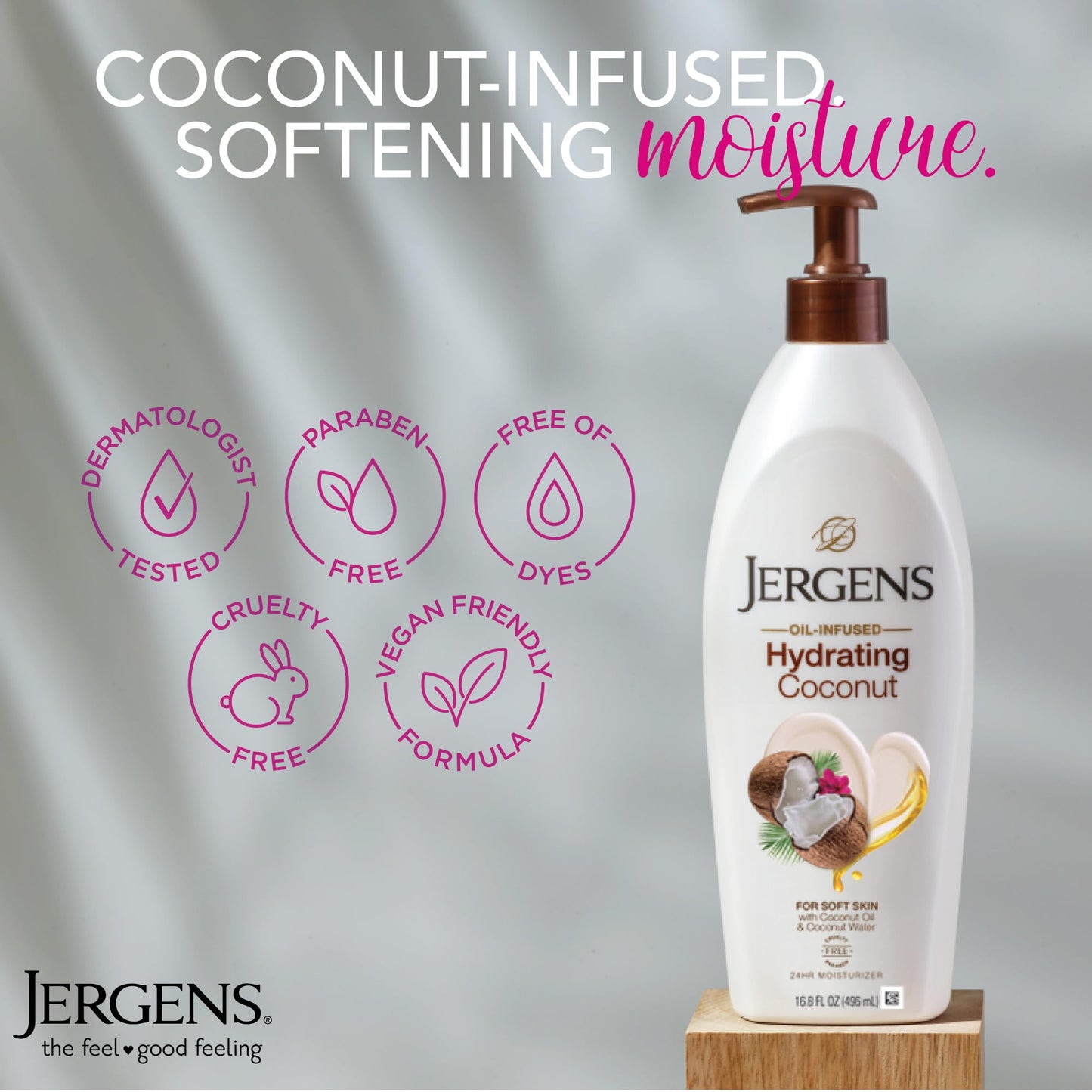Jergens Hydrating Coconut Body Lotion for Dry to Extra Dry Skin, Moisturizer that Instantly Hydrates Skin with Coconut Oil, Dermatologist Tested, 16.8 Beauty & Personal Care Jergens