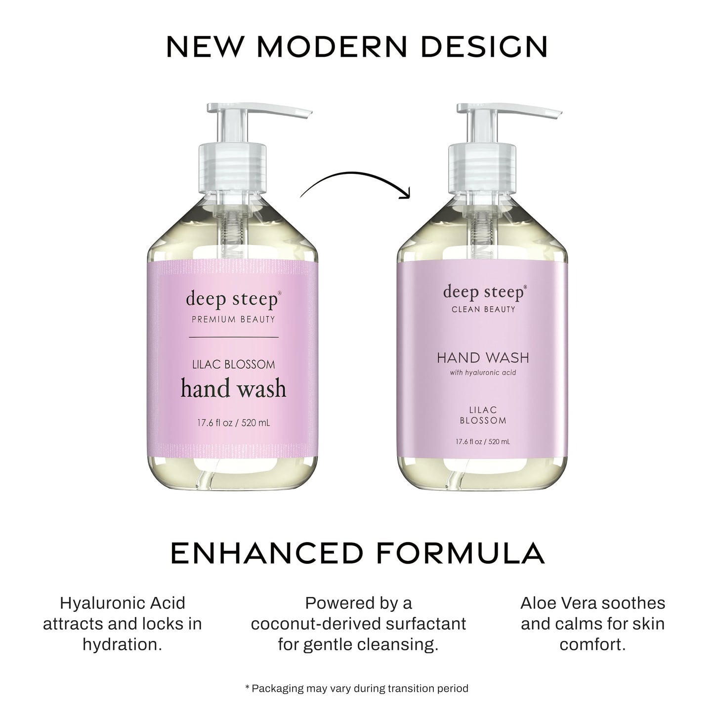 Deep Steep Liquid Hand Wash, Lilac Blossom, 17.6 oz - Moisturizing Cleanser with Olive Oil, Aloe Vera, Glycerin & Hyaluronic Acid - Vegan, Clean Beauty & Personal Care Deep Steep
