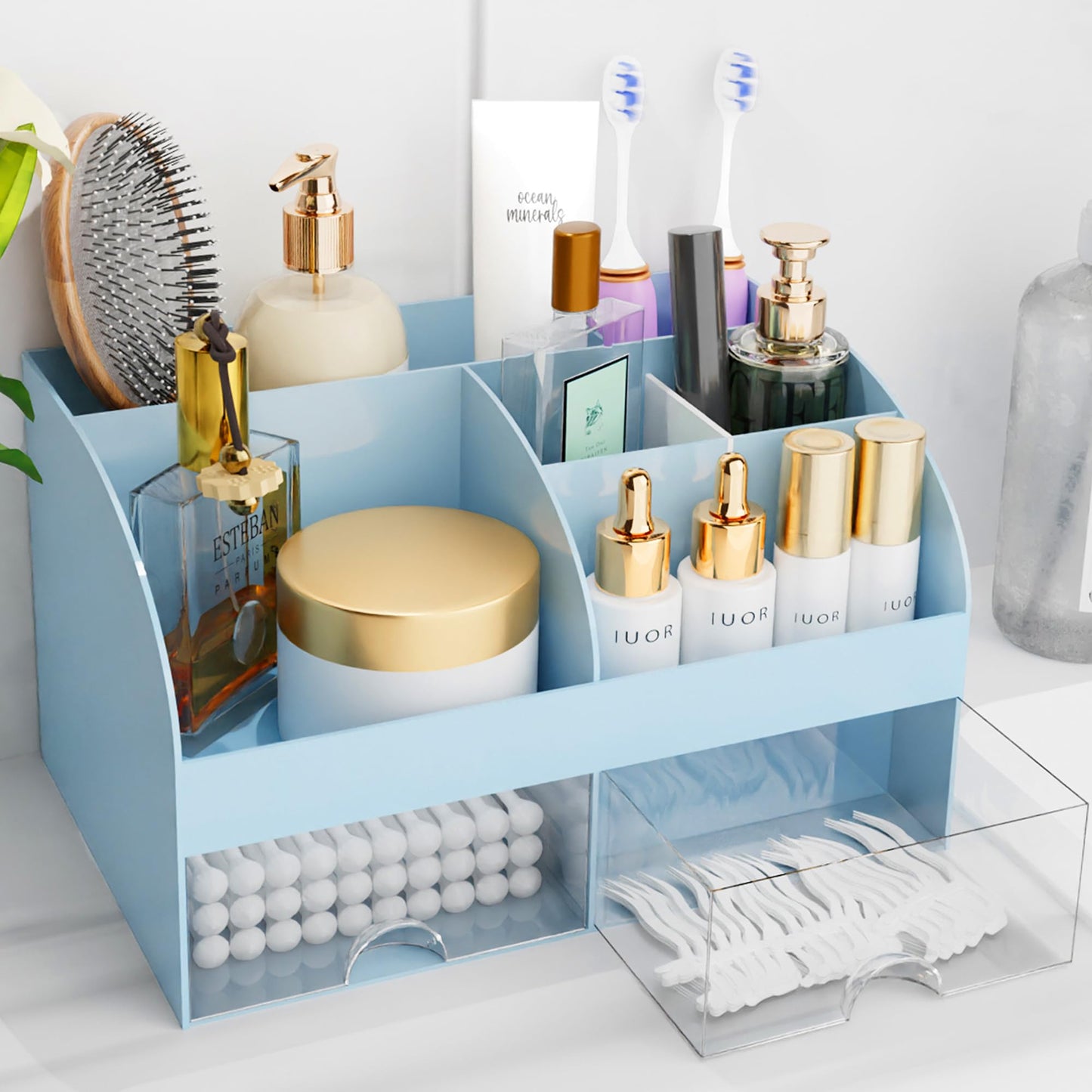 Makeup Organizer with Drawers, Cosmetic Storage for Dresser Vanity and Bathroom Countertop, Beauty Holder for Lipstick Brush, Skincare Organizer Beauty and Personal Care COMFYROOM Default Title